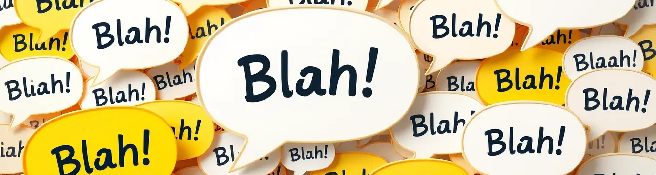 Viele Sprechblasen, in denen jeweils Blah! steht